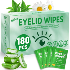 Zeefpod Tea Tree Eye Wipes packaging for easy on-the-go cleansing and hydration