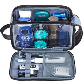 ZEEMO travel toiletry bag full-open dual compartments aid organized packing