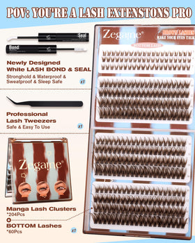 Kit in use showing eyes open with defined lash look.