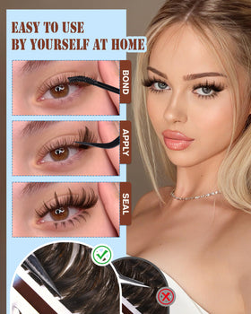 Zegaine look ideas: cat-eye and natural half-eye with brown clusters.