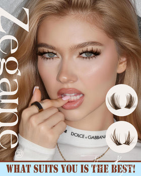 Zegaine upper brown lash clusters with spikes for brighter eyes.