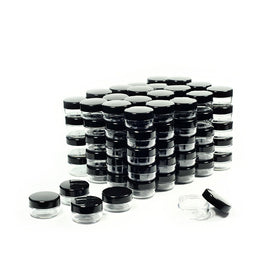 ZEJIA 10g sample container with black lid for secure, leak-free makeup storage