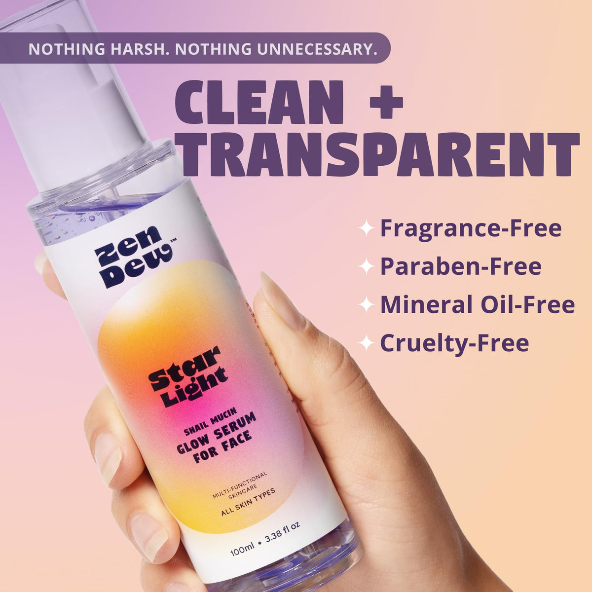 Eco-friendly packaging concept for Zen Dew Star Light serum.