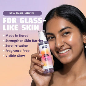 Close-up texture of Zen Dew Star Light snail serum showing silky finish.