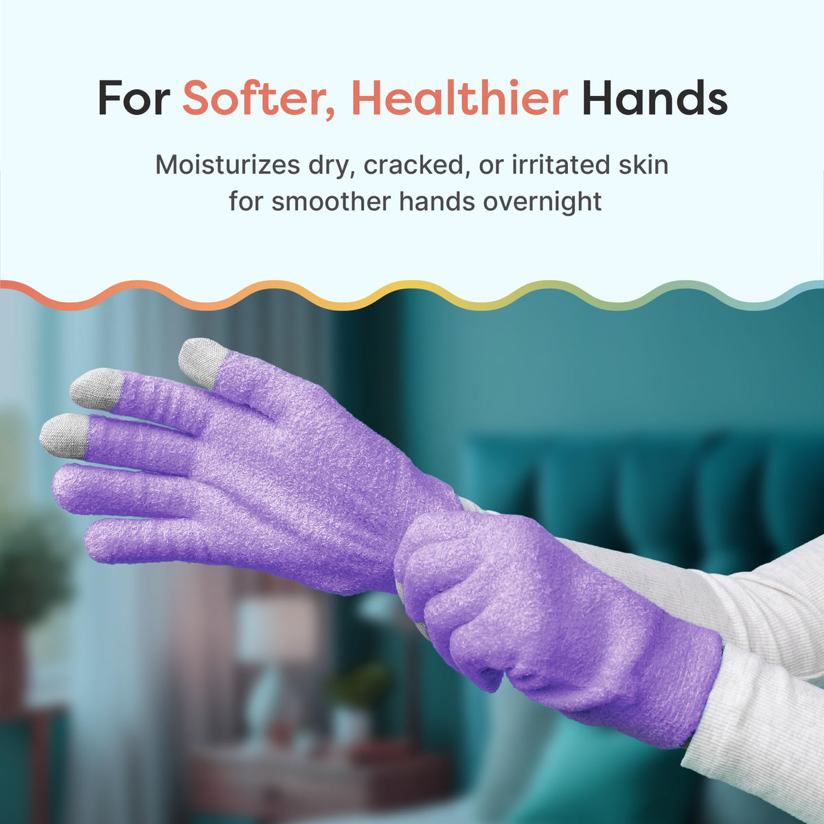 ZenToes gloves showing jojoba and olive oil infusion for skin softness
