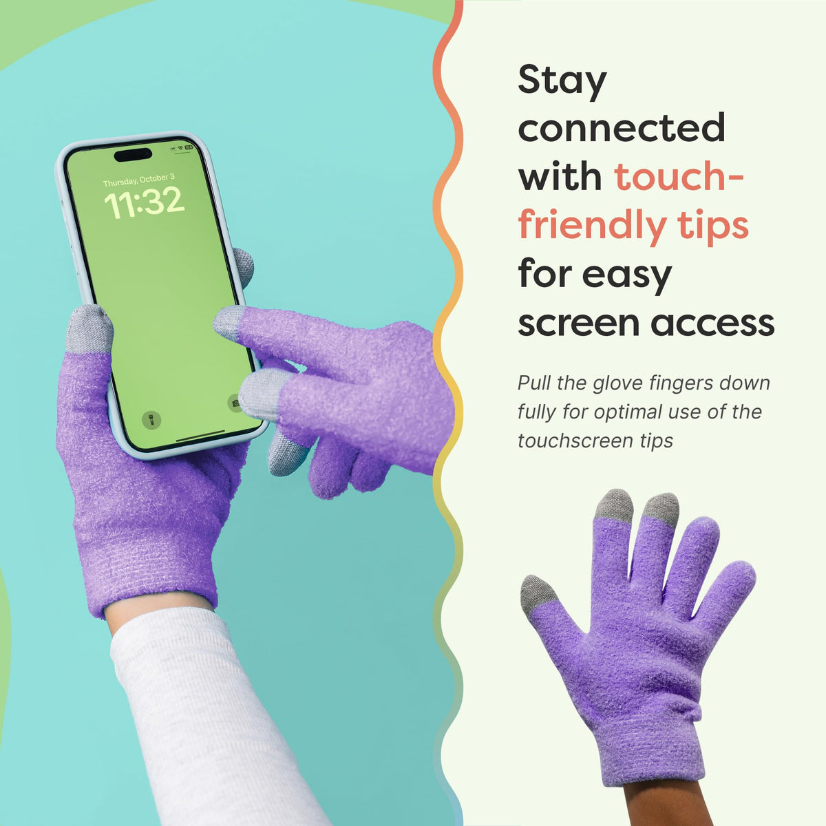 ZenToes Moisturizing Gloves in use during self-care routine at night