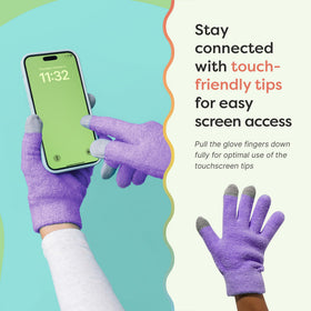 ZenToes Moisturizing Gloves in use during self-care routine at night