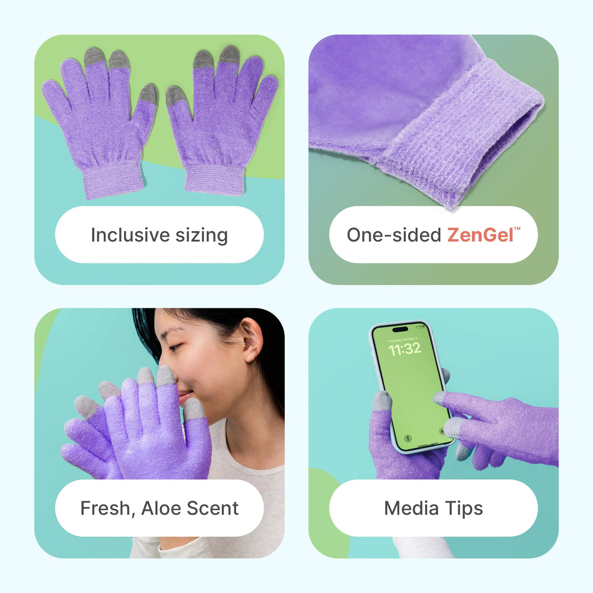 ZenToes gloves top-side gel lining for hydration focus