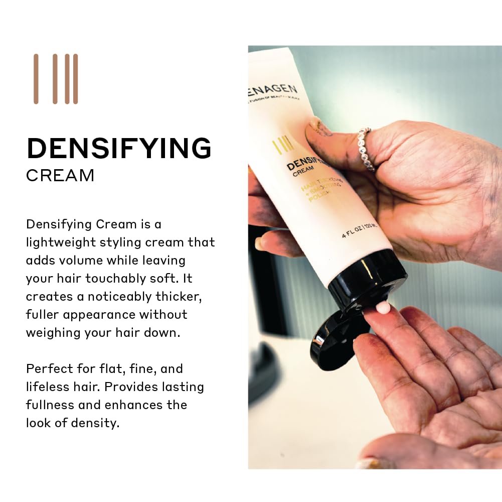 Zenagen Densifying Leave-In Cream side view demonstrates easy everyday styling.