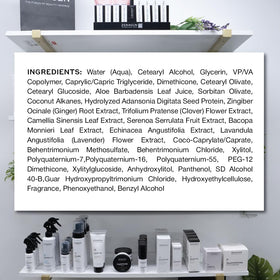 Hair smoothing with Zenagen Densifying Leave-In Cream.