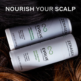 Zenagen Evolve hair after use reveals subtle shine and healthier-looking strands.