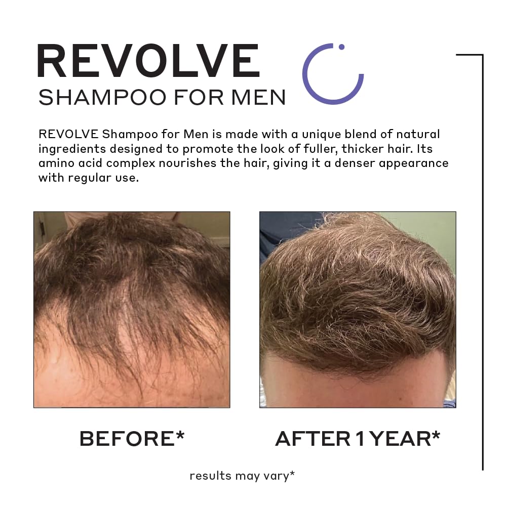 Zenagen Revolve label closeup communicates modern ingredients supporting fuller-looking hair.