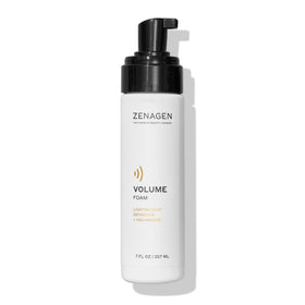 Zenagen Volume Foam bottle dispense shows lightweight hold and lift.