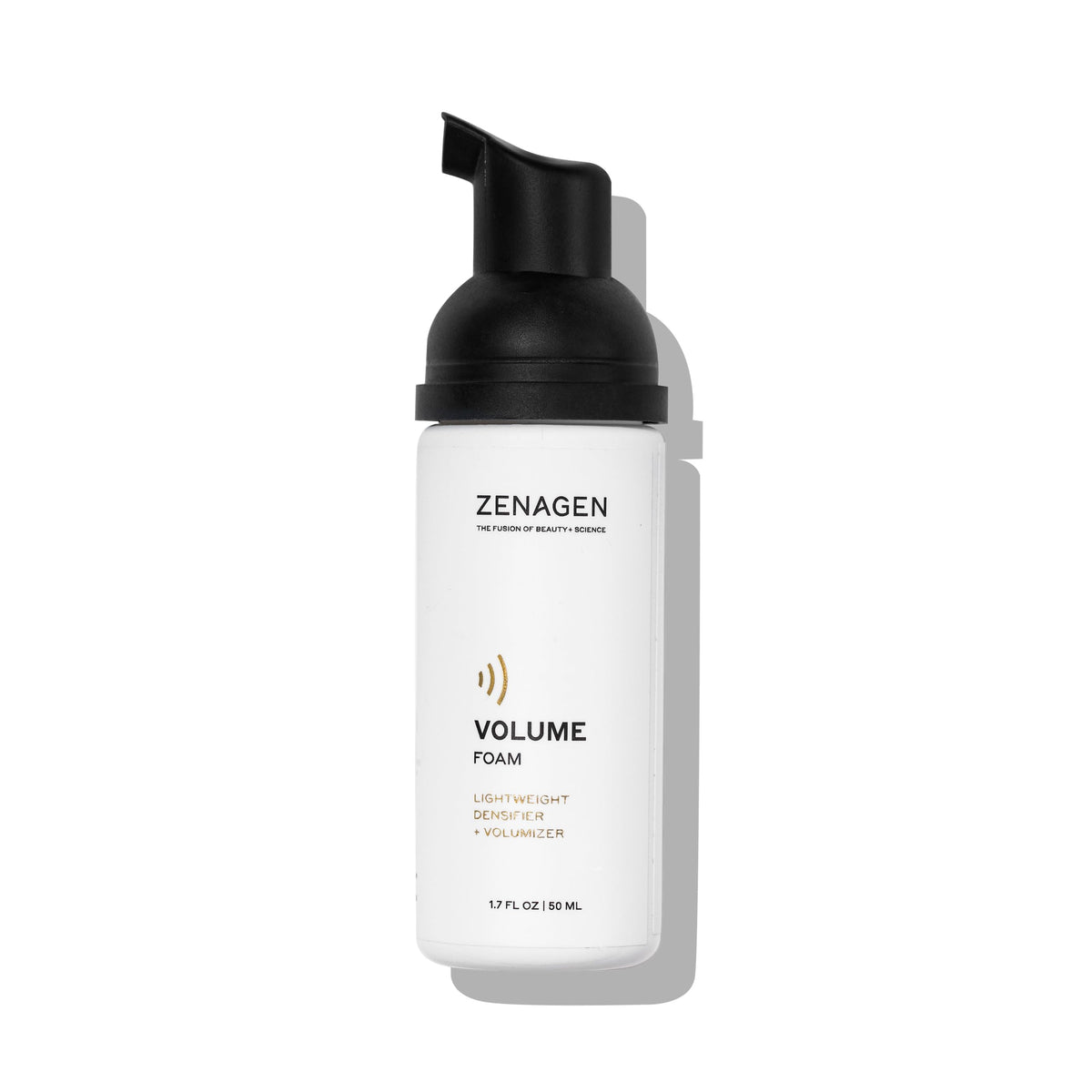Zenagen Volume Foam bottle offering lightweight hold and volumizing formula.