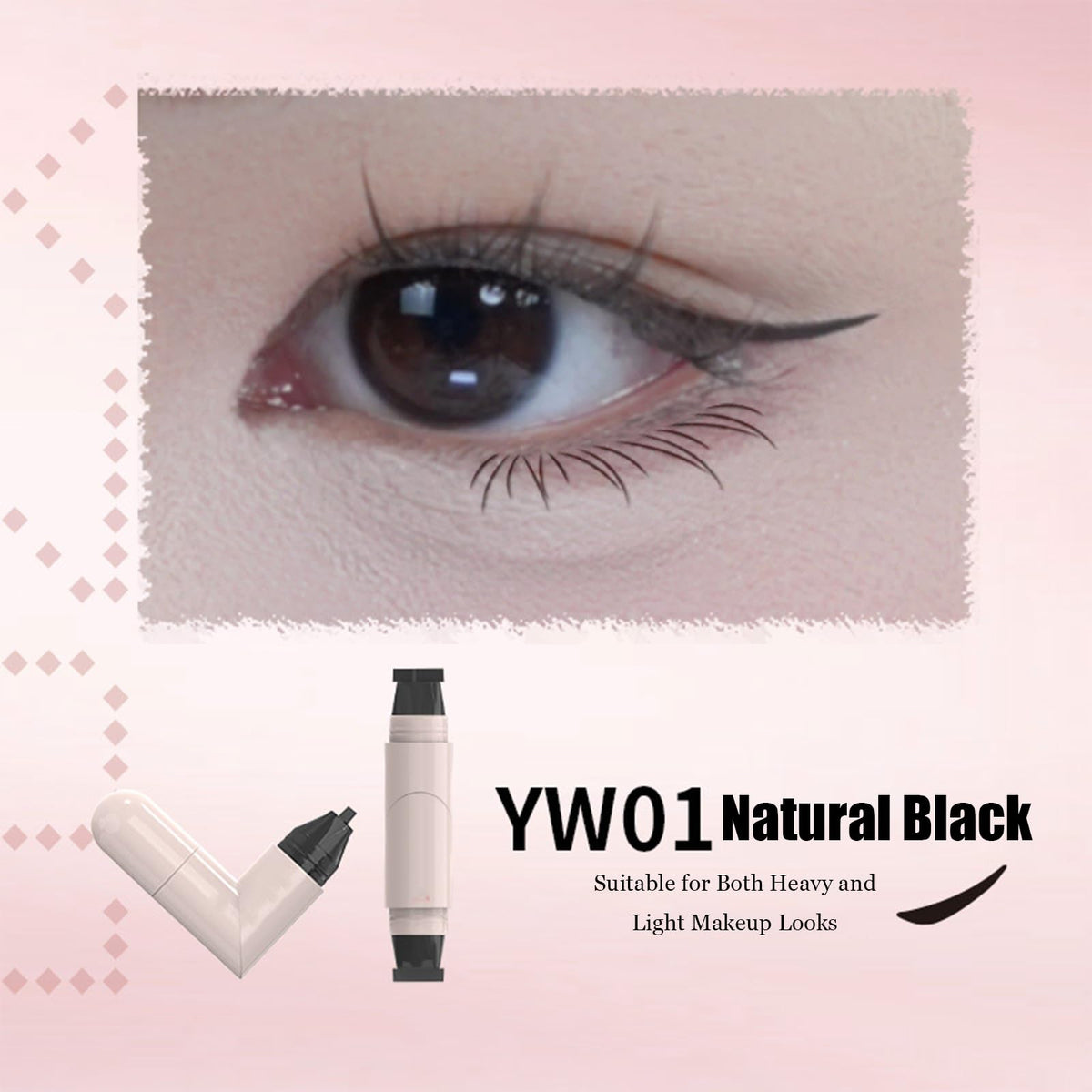 Zena Makeup Eyeliner Stamp angled stamp tip enables precise, adjustable wings