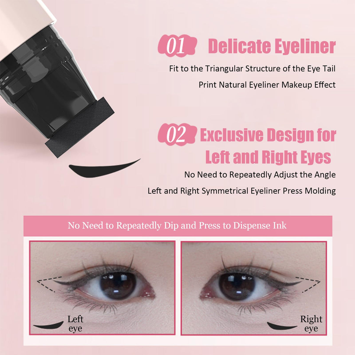 Zena Makeup Eyeliner Stamp beginner-tip design helps steady wing creation