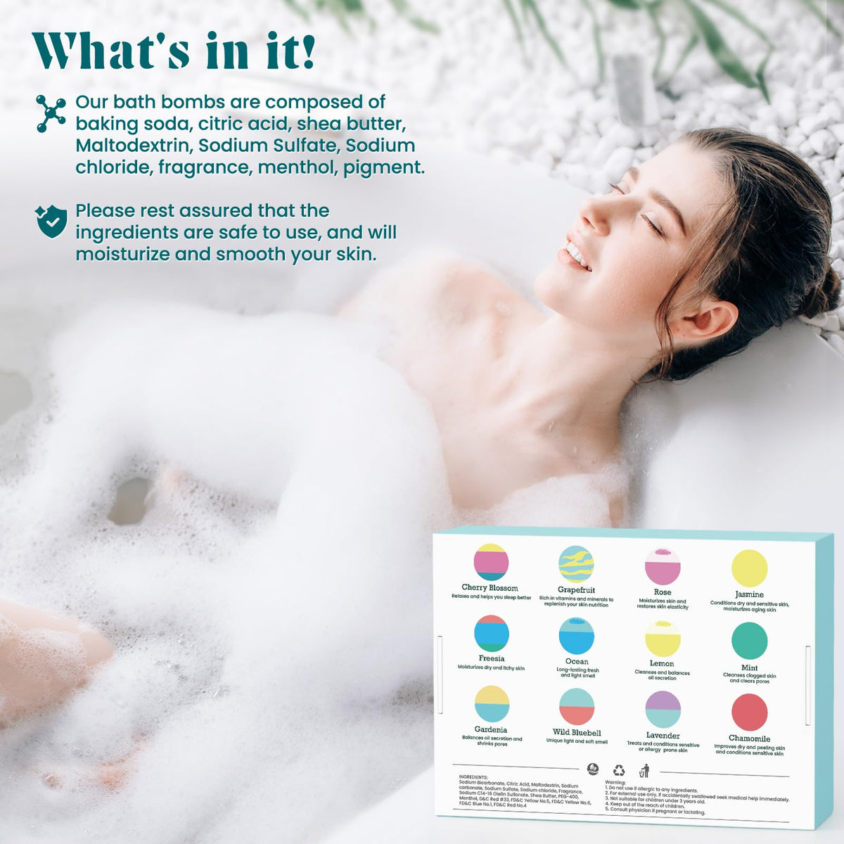 Vibrant bath water from ZenBombs shows natural plant pigments and aroma.