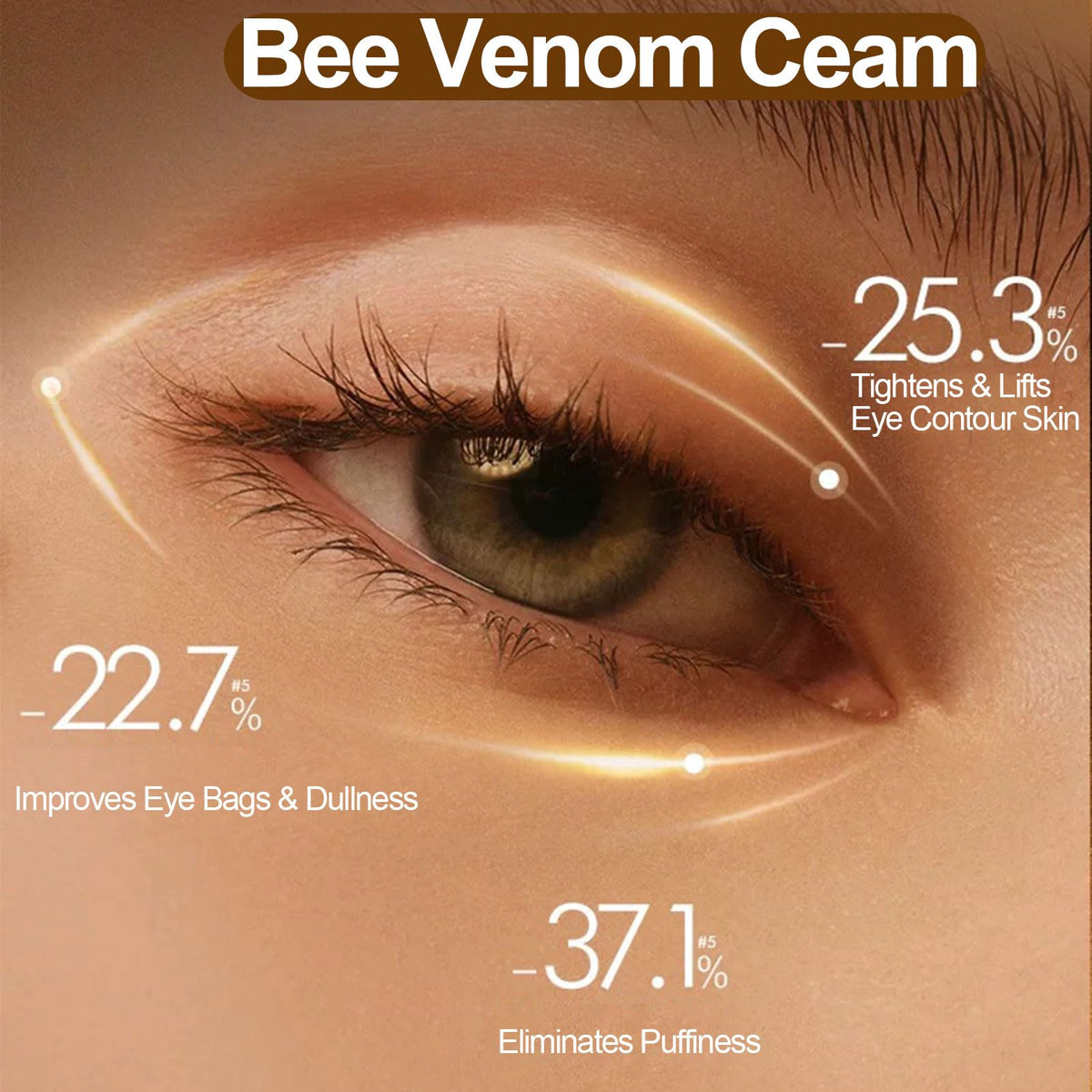 Zenbora Bee Venom Cream jar used on neck to support elasticity.