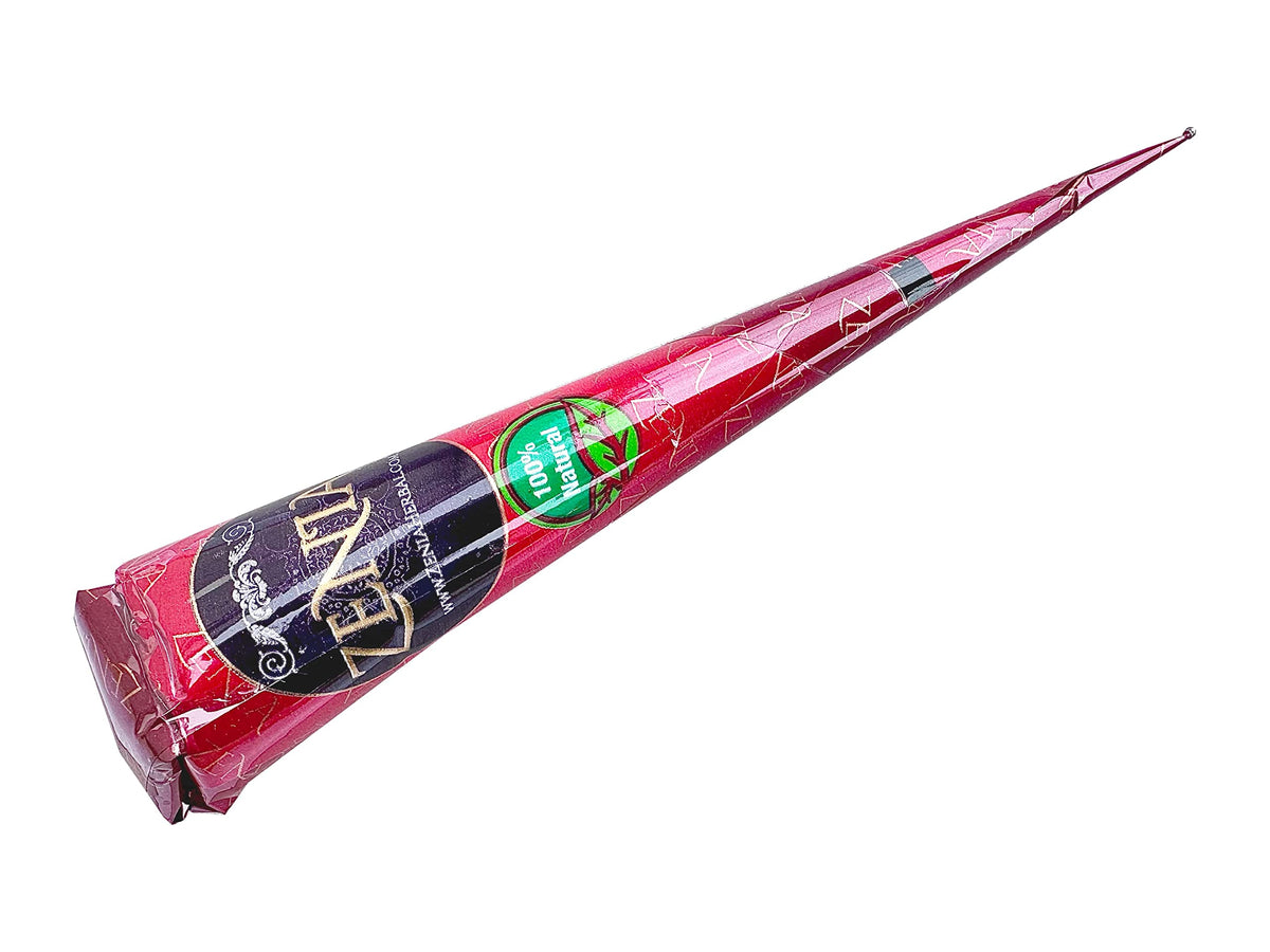 Zenia henna cone packaging reveals convenient single-use cones.
