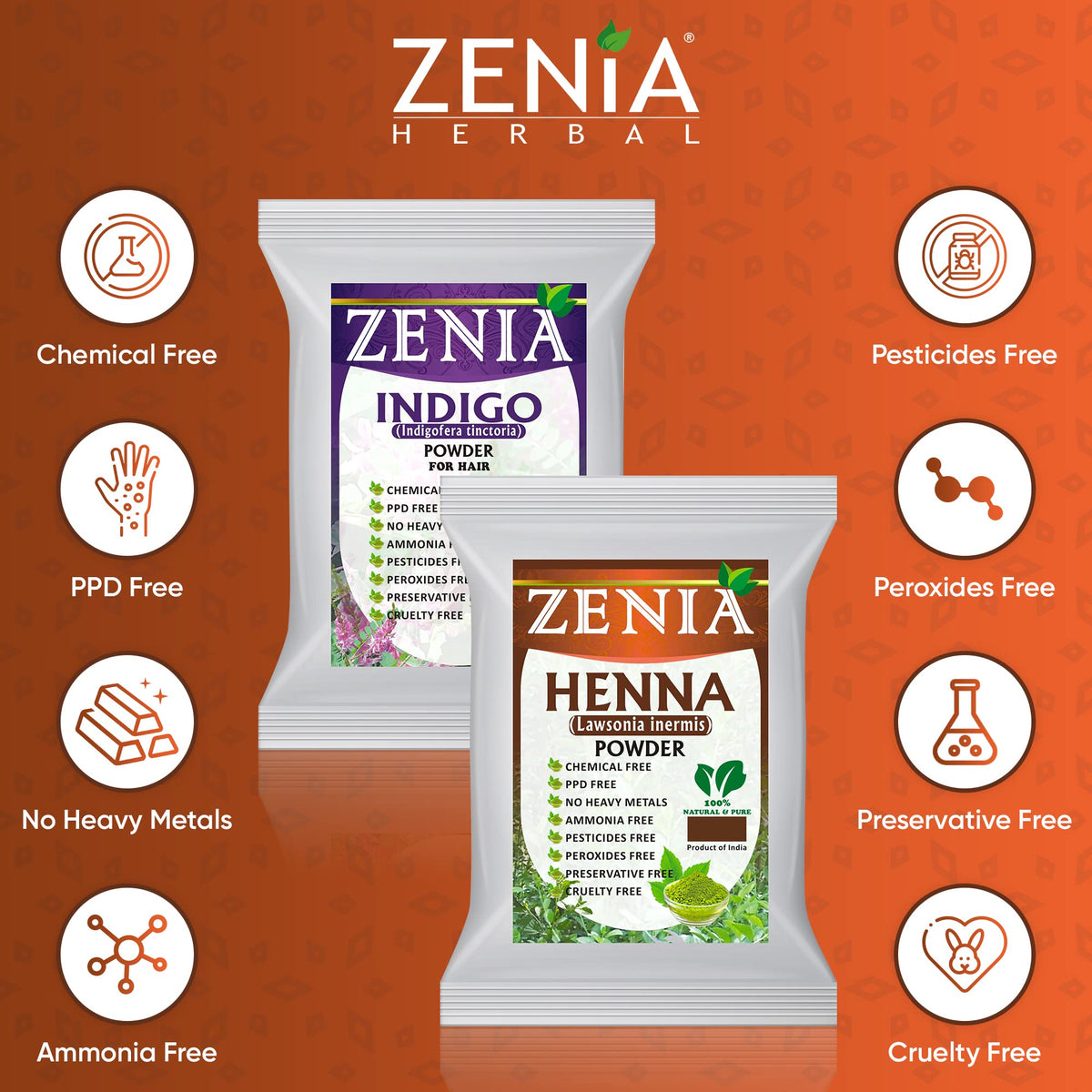Zenia indigo powder 100g pack for deeper shades and color range