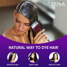 Zenia Indigo Powder paste preparation with warm liquid for authentic dye results.