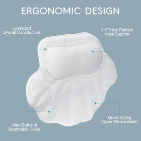ZenithShine bath pillow neck support helps relax shoulders while soaking.