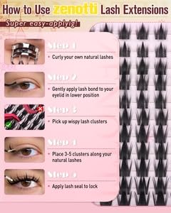 Zenotti manga lash clusters kit packaging and components