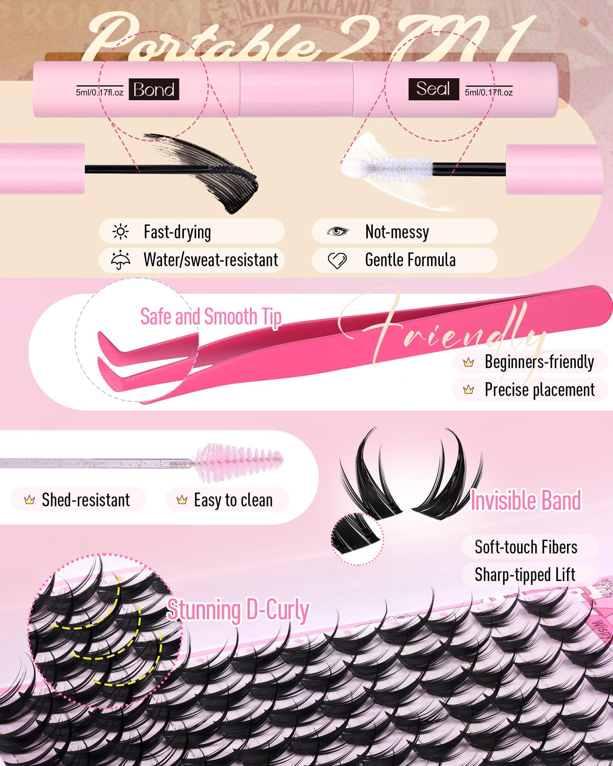 Zenotti soft synthetic lashes offer comfortable all-day wear