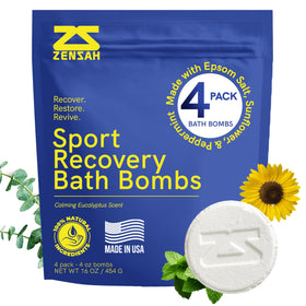 Zensah sport recovery bath bomb packaging highlighting gift-ready design for runners