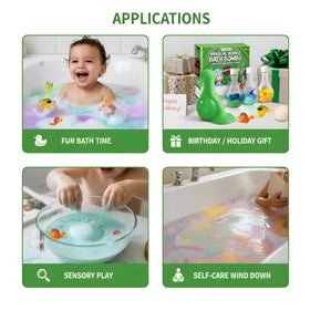 ZenseMe bath bombs create bubbly foam during bath time.