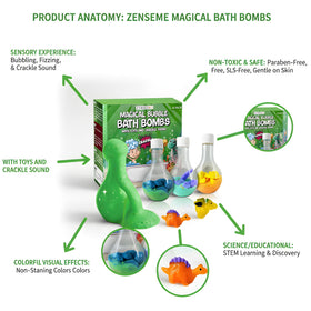 ZenseMe bath bombs produce vibrant colourful swirls for playful baths.