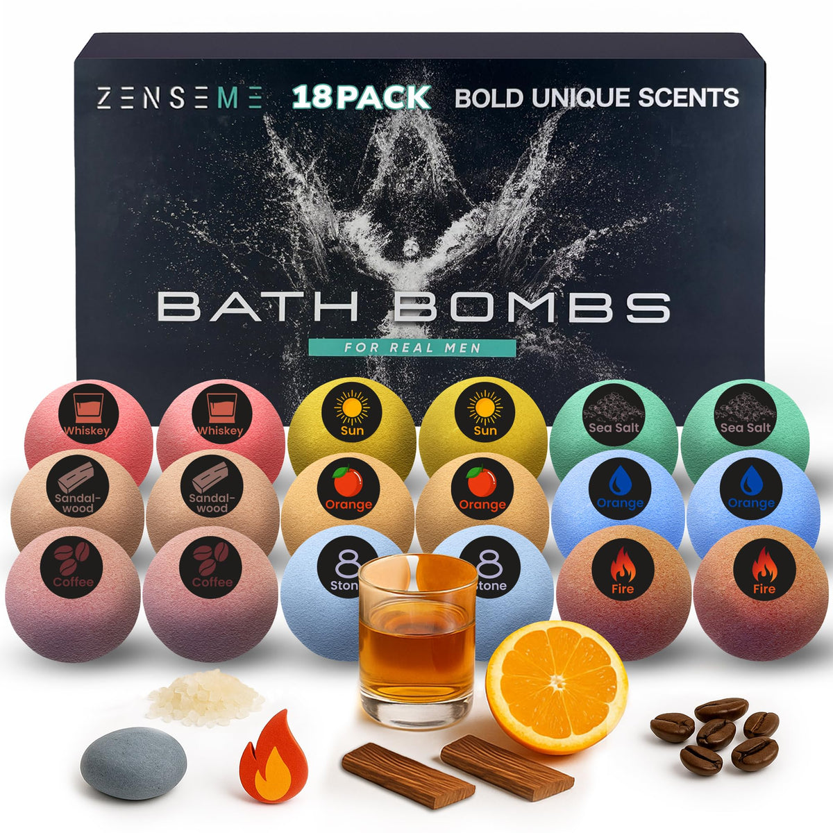 ZenseMe men's bath bomb coffee scent for a refreshing morning soak