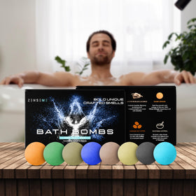 ZenseMe gift box bath bomb display for a premium masculine gift