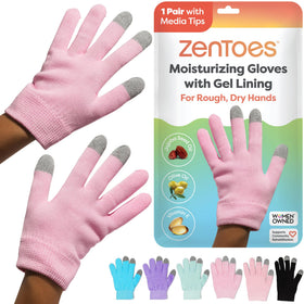 ZenToes Moisturizing Gloves with gel lining deliver deep hydration for dry skin.