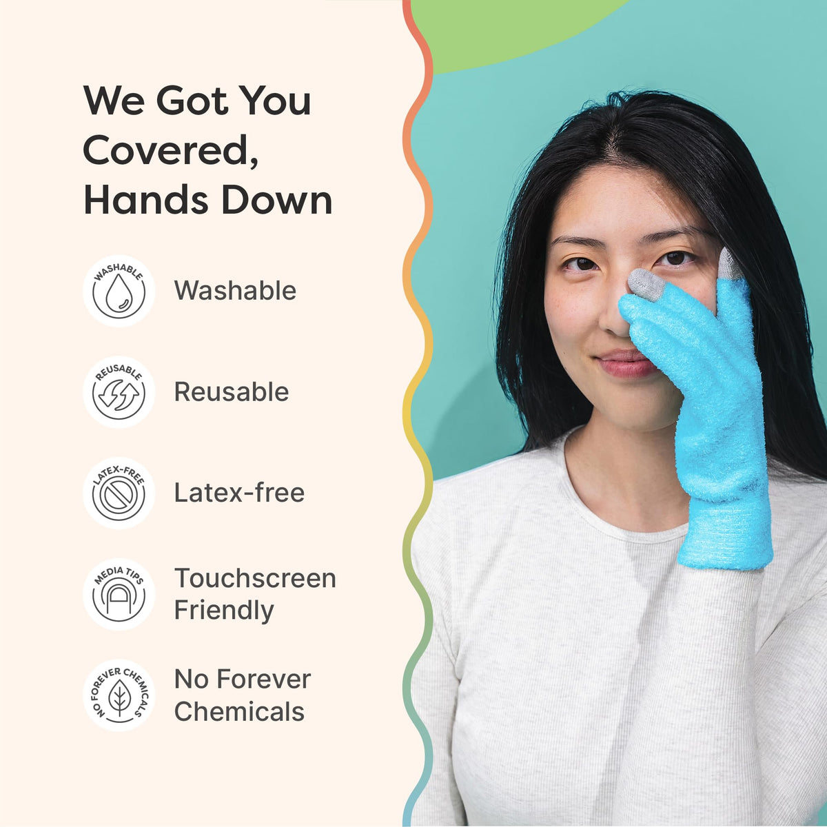 ZenToes latex-free moisturizing gloves designed for sensitive skin.