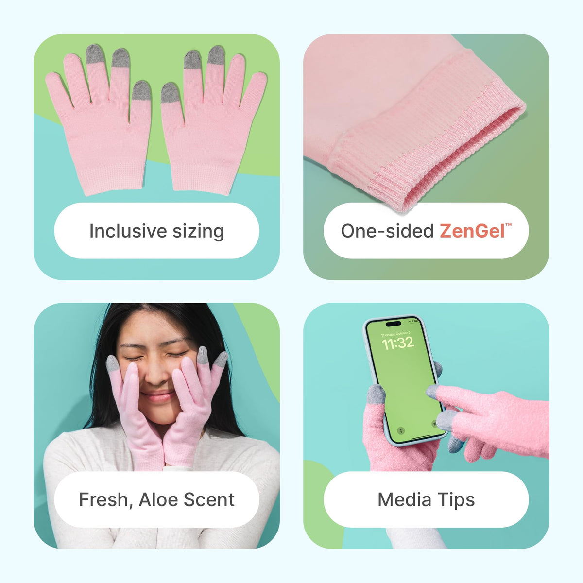 ZenToes Overnight therapy gloves soothe hands as you rest.