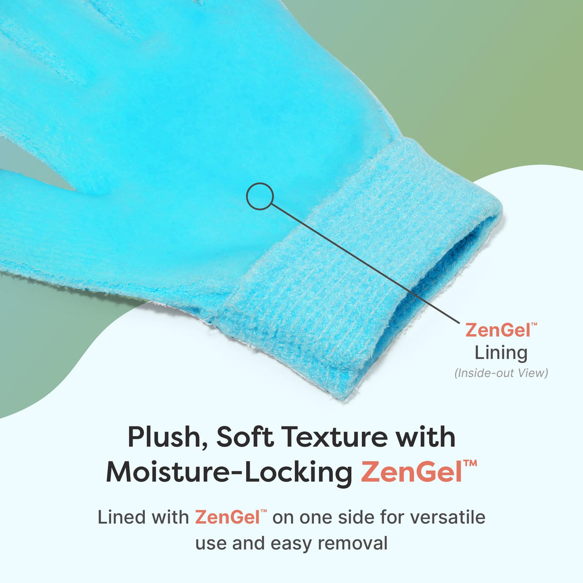 ZenToes moisturizing gloves with vitamin E and jojoba oils for nourishment.