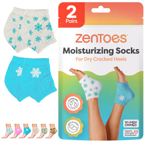 ZenToes moisturizing socks with open-toe design for overnight heel hydration