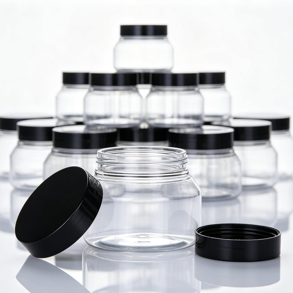 Zentriqlla clear sample jar with wide mouth for easy scooping