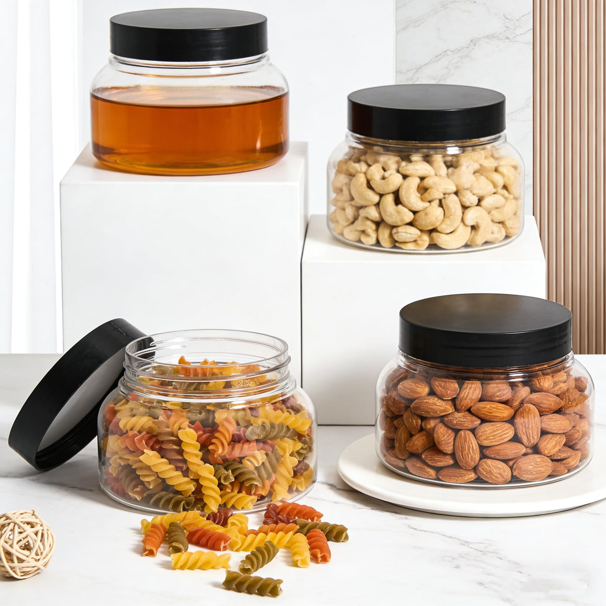 Zentriqlla translucent jar showcases product while staying durable