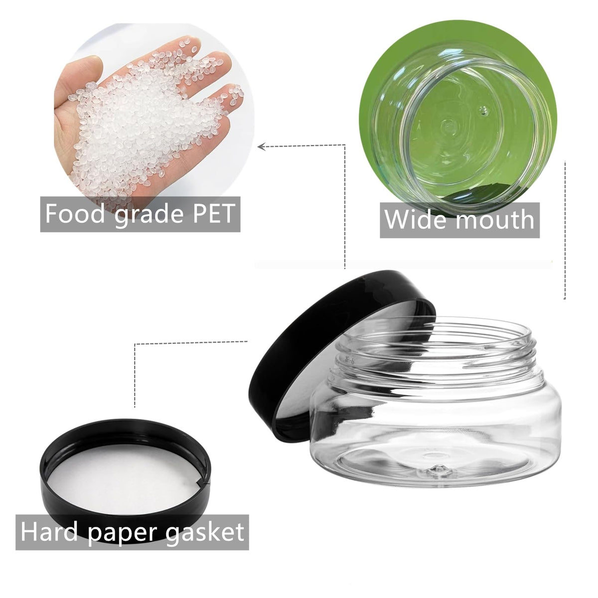 Zentriqlla wide-mouth jars easy filling and scooping.