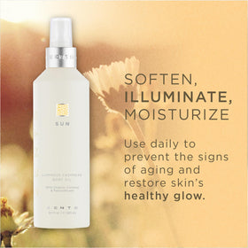 ZENTS Luminous Cashmere Body Oil pump for easy, even diffusion and application.
