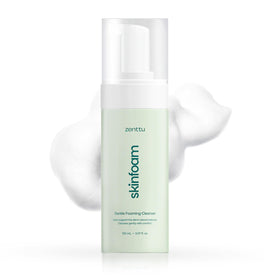 Zenttu Centella Cleansing Foam bottle closeup, gentle daily cleanse for sensitive skin.