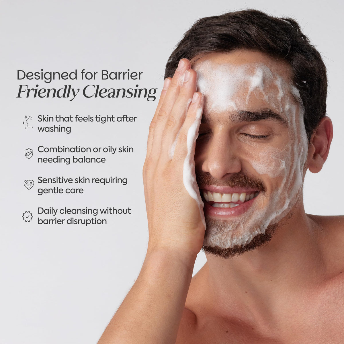 Zenttu Centella Cleansing Foam being poured to show rich, gentle lather.