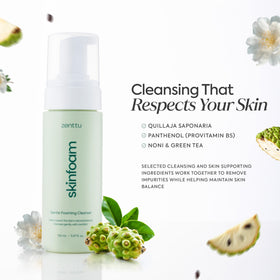 Zenttu Centella Cleansing Foam with Panthenol for soothing properties.
