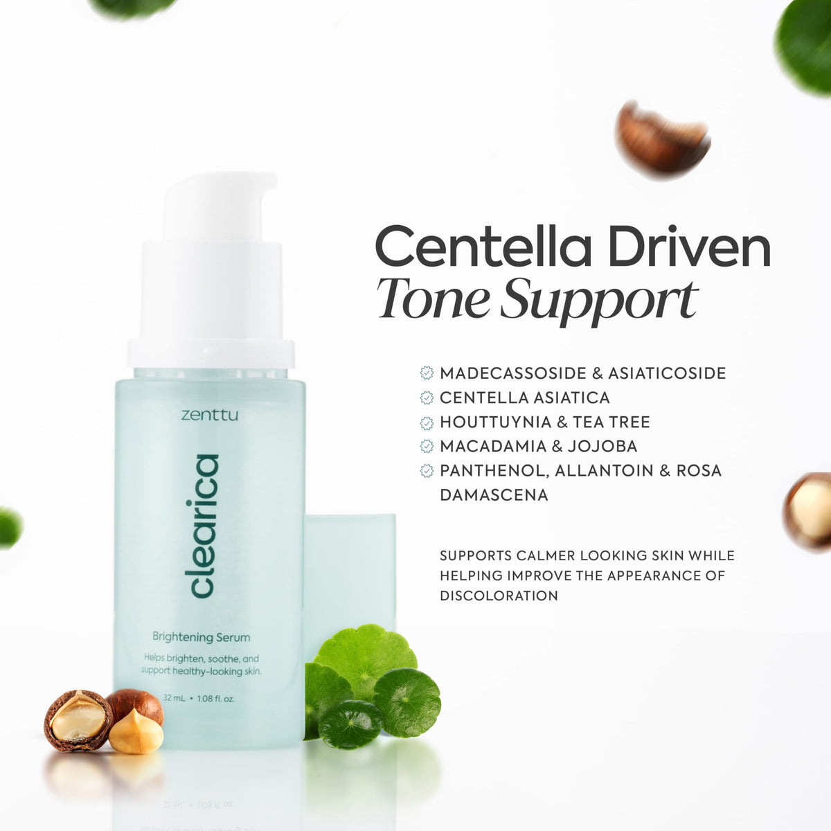 ZENTTU even-tone focus visual suggests reduced redness and clarity.