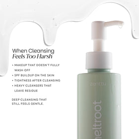 Zenttu Korean Cleansing Oil rinse emphasizes thorough clean without residue