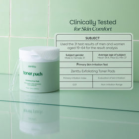ZENTTU Pad soothes with Centella and Camellia for calm skin.