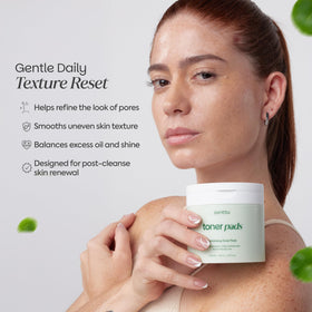 ZENTTU Toner Pad smooths texture for a balanced skin surface.