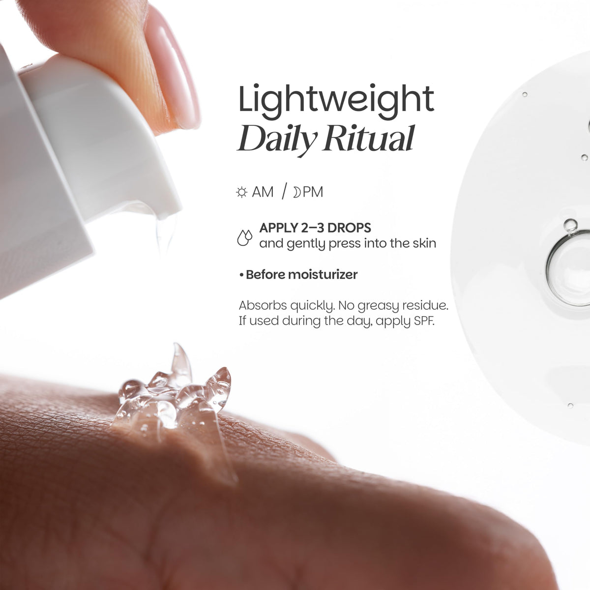 ZENTTU lightweight glass-skin texture shows fast absorption and non-greasy finish.